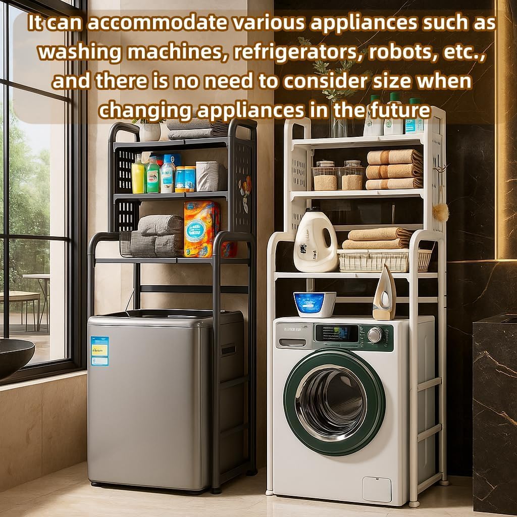 Dorm Microwave Storage mini Fridge Rack, can be Placed Above the White mini Fridge Shelf, The Height and Length are Adjustable, Suitable for Various Sizes of refrigerators (White)