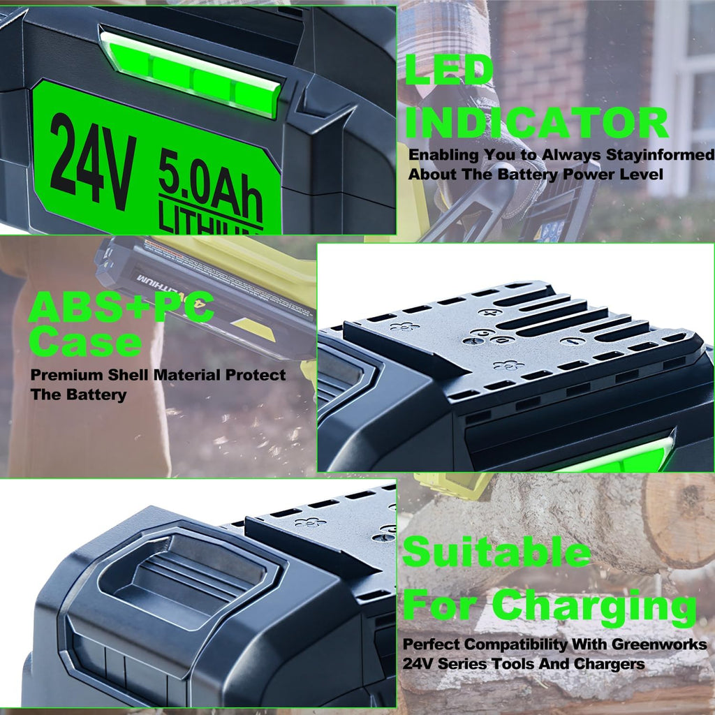 DTK Battery Replacement for Flex 24V Battery 5Ah FX0331-1 2 Packs