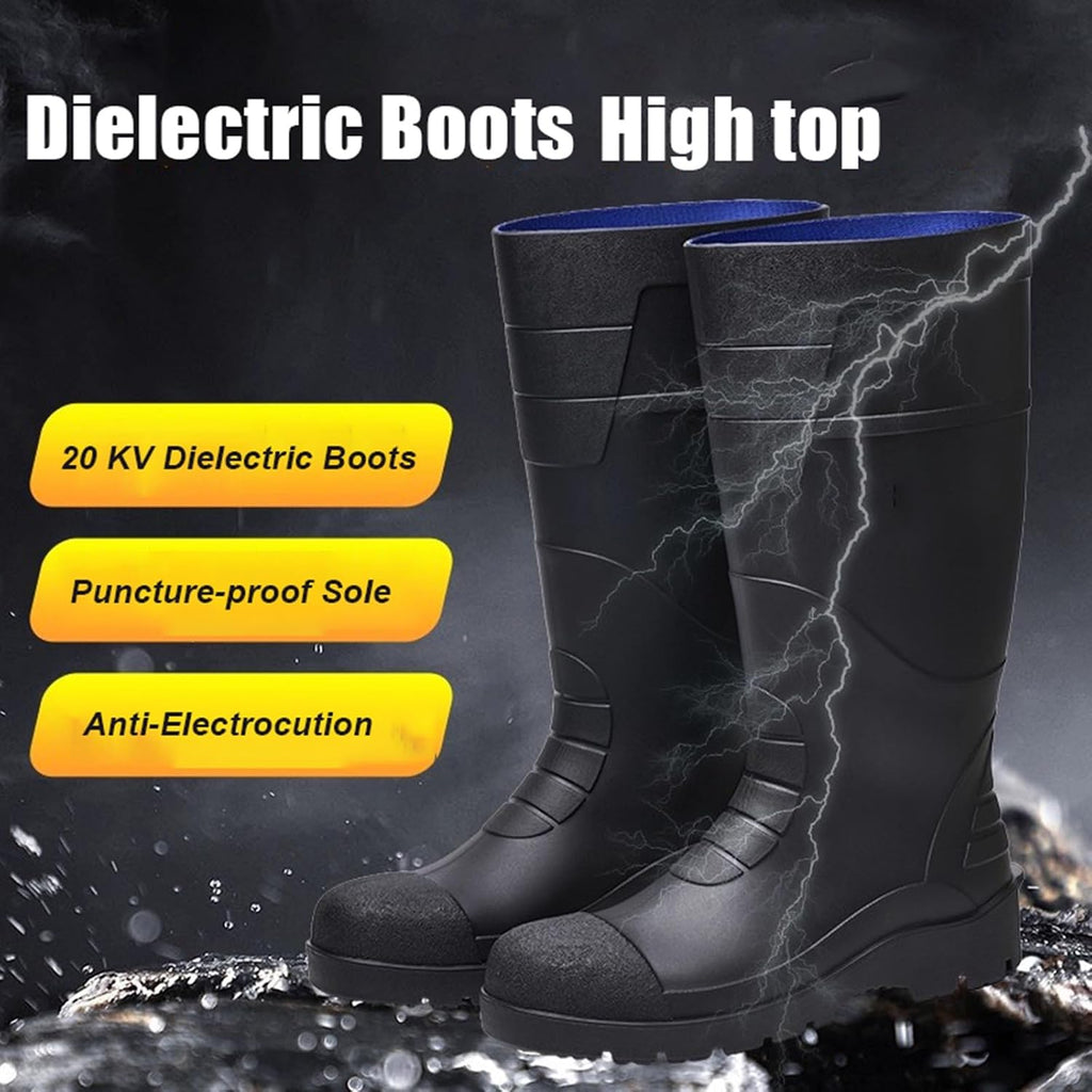 HAIXHX Protection Industrial Safety Footwear，Wear Resistant Industrial Grade Fleece-Lined Insulated Boots for Power Station Maintenance(Foot Length 27cm)