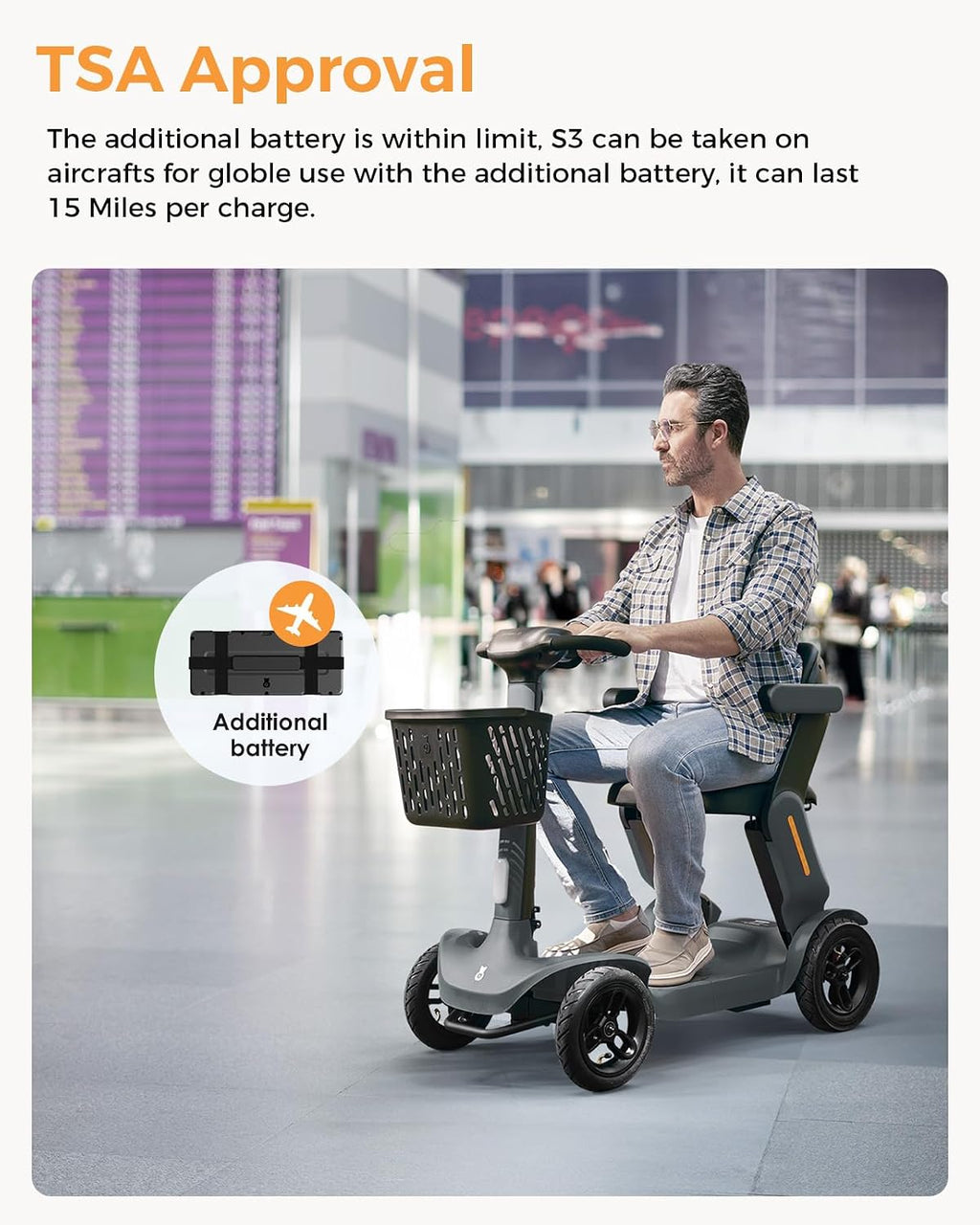 Paiseec S3 Pro Mobility Scooters for Adults, 40 Miles Long Lasting Mobility Scooter, Lightweight Travel Scooter for Seniors, 300 lbs Capacity, AI Speed Control, 250W Motor (Grey-40miles-S3)