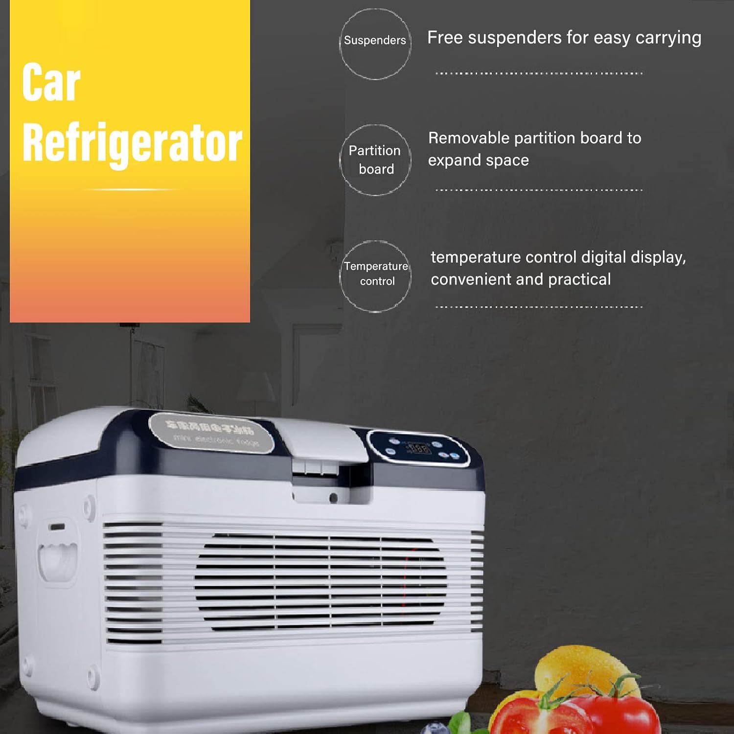 Car Refrigerator, Aluminum ABS 12L Portable RV Electric Cooler Freezer Cools Or Heats and Provides Compact Storage, Car Fridge for Vehicles, Truck, Camping, Travel and Home Use