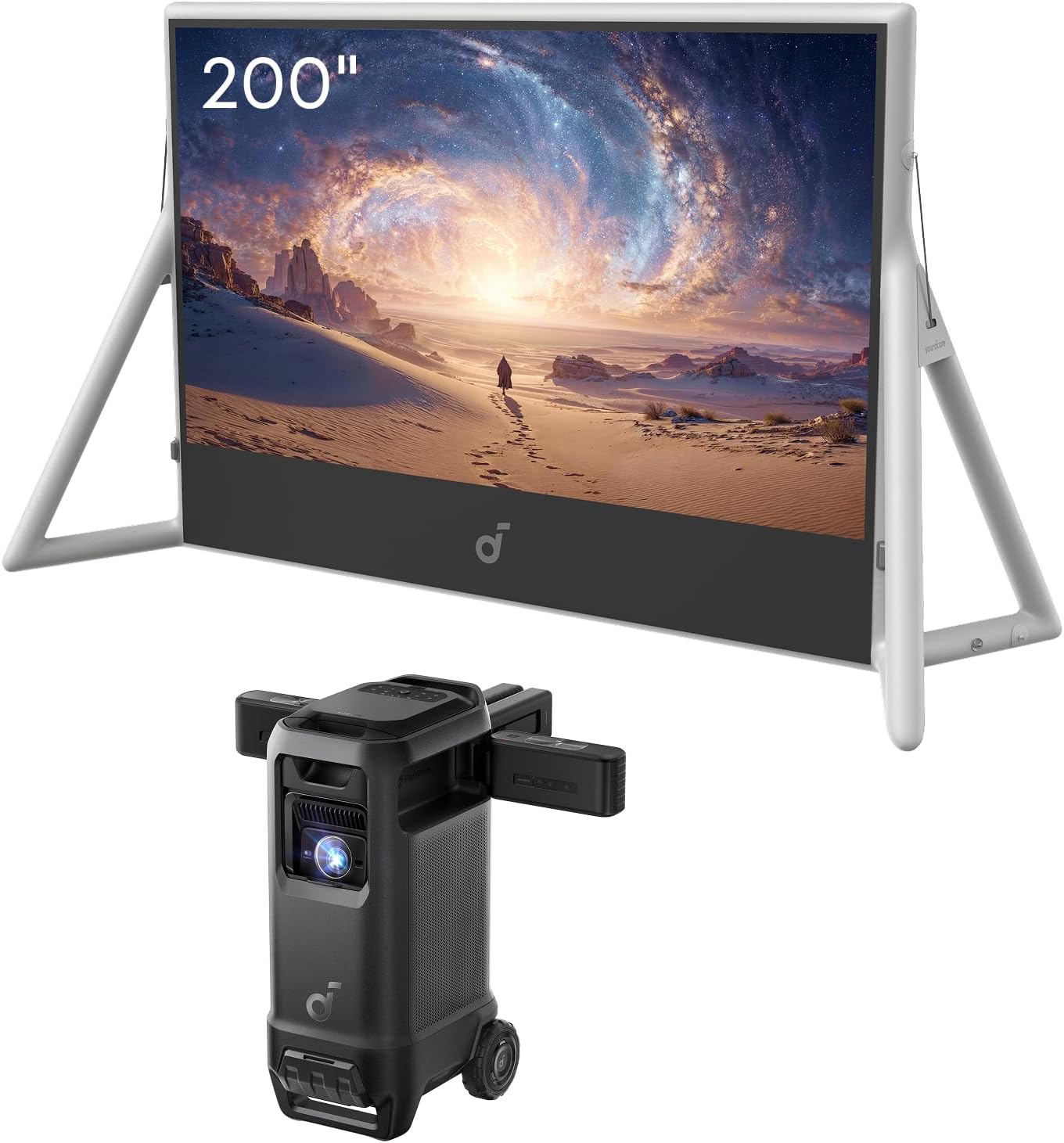 soundcore Nebula X1 Pro Mobile Theater: 4K Triple Laser Projector with 200' Silent Inflatable Screen, 3500 ANSI Lumens, 7.1.4 Dolby Atmos, 56000:1 Contrast, Wireless Battery Pump, Wind-Resistant