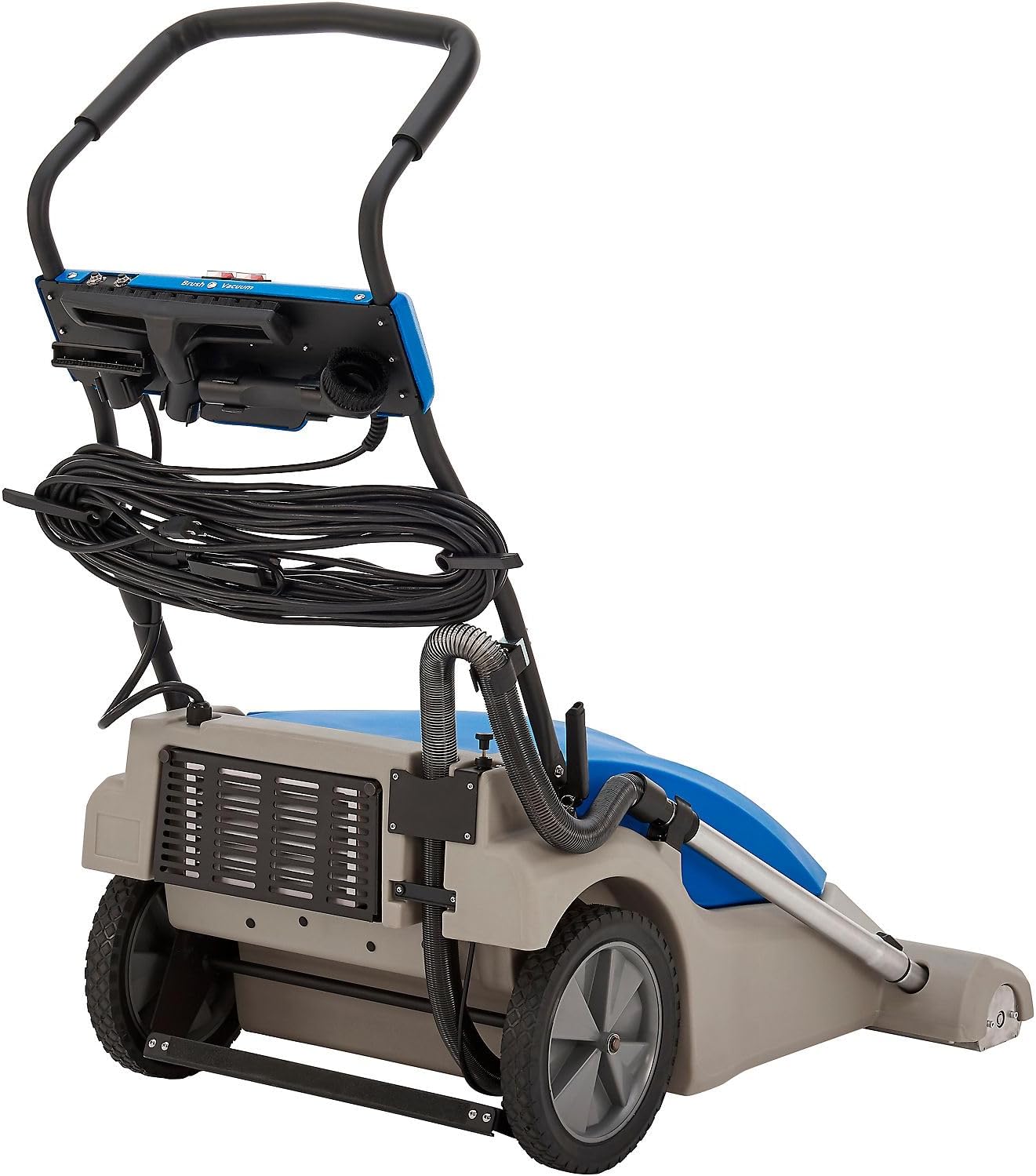 Global Industrial Commercial Wide Area Carpet Vacuum Cleaner, 30' Cleaning Width, 10.5 Gallon Capacity, 2 Horsepower, 120V 80'L Power Cord, Gray & Blue