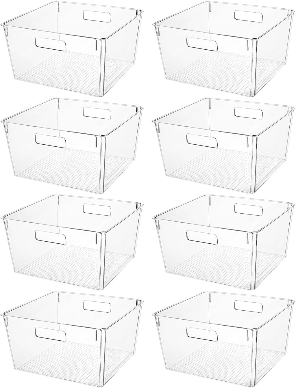 Clear Extra Large Plastic Storage Bins, Perfect for Pantry Organizers and Storage Containers Fridge Organizer Plastic Bins Kitchen Organizer Bin for Organizing Under Sink Refrigerator Organization