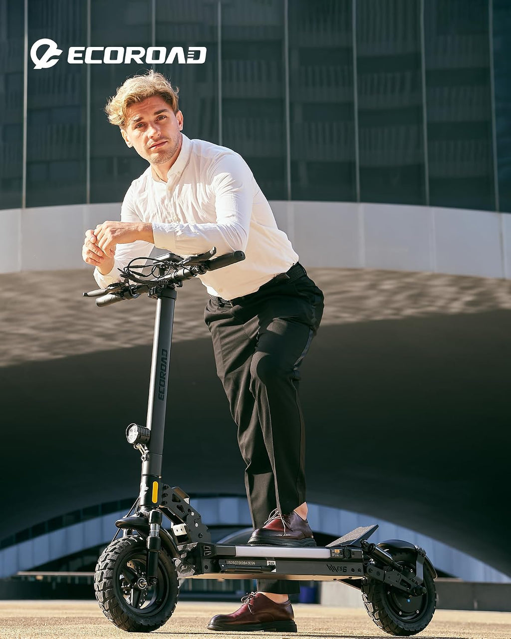 ECOROAD Electric Scooter Adults ES6, 1000W Motor & 31MPH Portable E-Scooter, Up to 37+ Miles Range, 10' Off-Road PneumaticTires, Dual Suspension & Brakes System, RGB Lights & APP Control with Bag