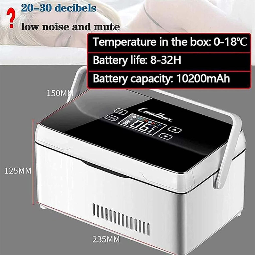 Portable Insulin Cool Box Medication Refrigerator for Medicines Mini Intelligent Electric Fridge Cool Bag Thermostat for Medical Cooler Bag for Travel (Battery Not Included)