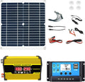 4000W Solar System Combo - 12V to 110V/220V Inverter, 50A Charge Controller, 50W 12V Solar Panel Kit, Home Solar Generator Grid System (Yellow, 12V-220V)