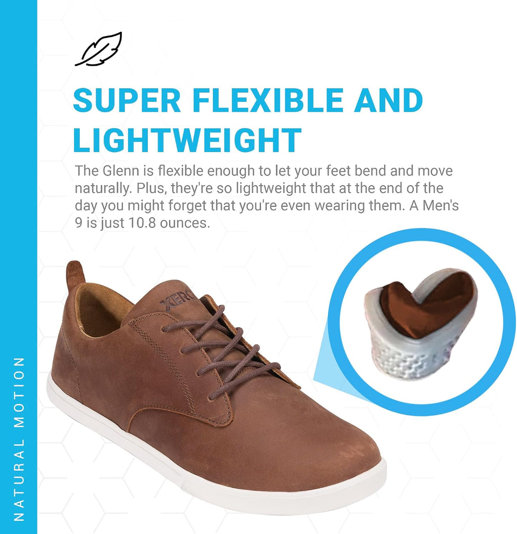 Xero Shoes Men's Glenn Leather Barefoot Dress Casual Shoes