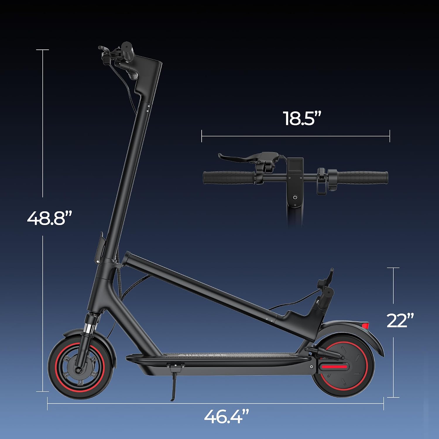 Alloweek Electric Scooter for Adults – 350W/500W Motor, 19 MPH/22Mph Top Speed, 21-52 Miles Range, 8.5'/10 inch Tires, Folding E-Scooter with Dual Suspension and Braking System, App Control