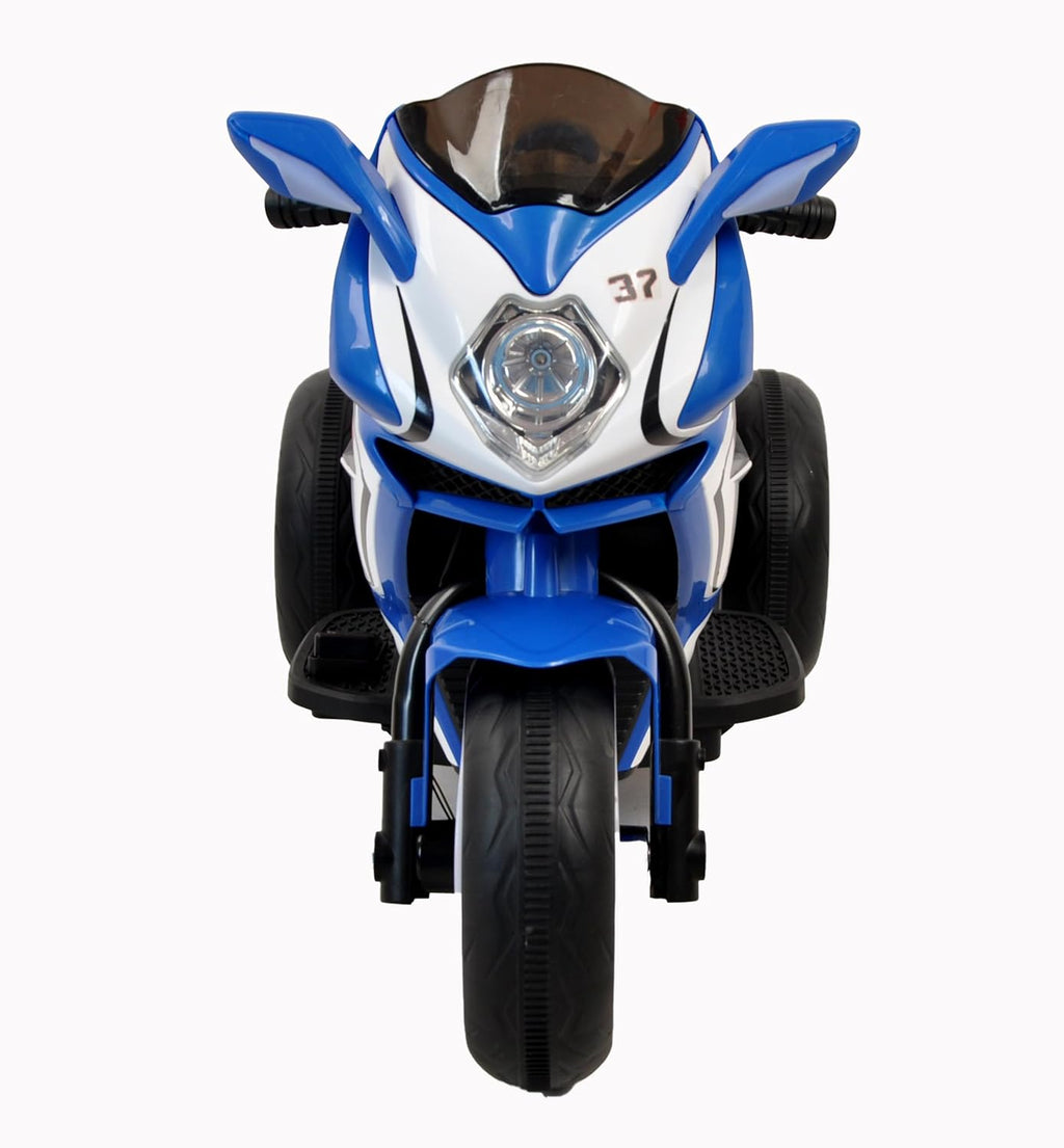 Ride on Motorcycle, Rechargeable Ride on Toys, Tamco Motorcycle for Kids 3 to 4 Years Boys Girls with Foot Pedal Starter, Music/Lights/Lighting Wheels (Blue)