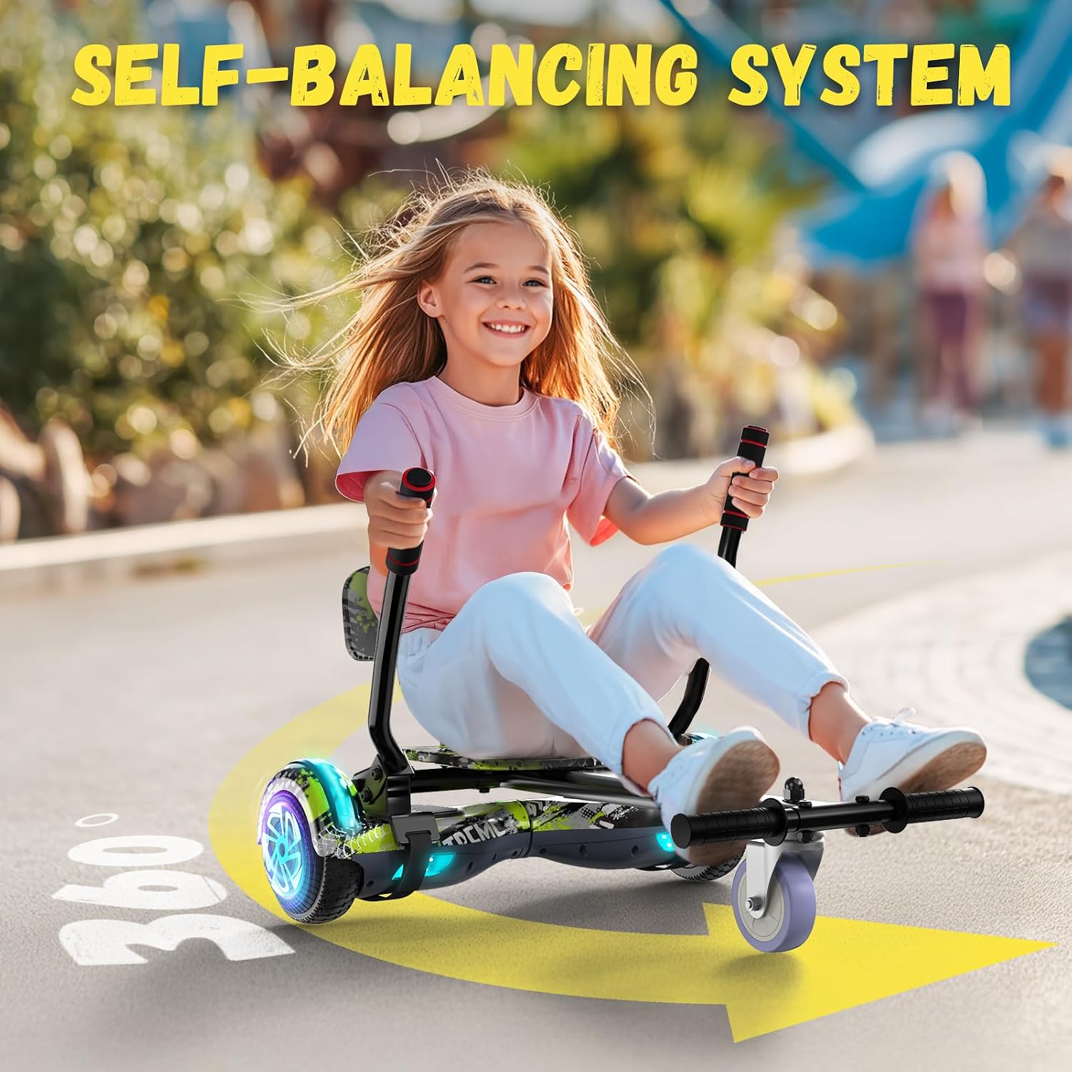 FLYING-ANT Self Balance Scooter Seat Attachment 6.5' Two-Wheel Self Balancing Electric Scooter with LED Light Flash Lights Wheels