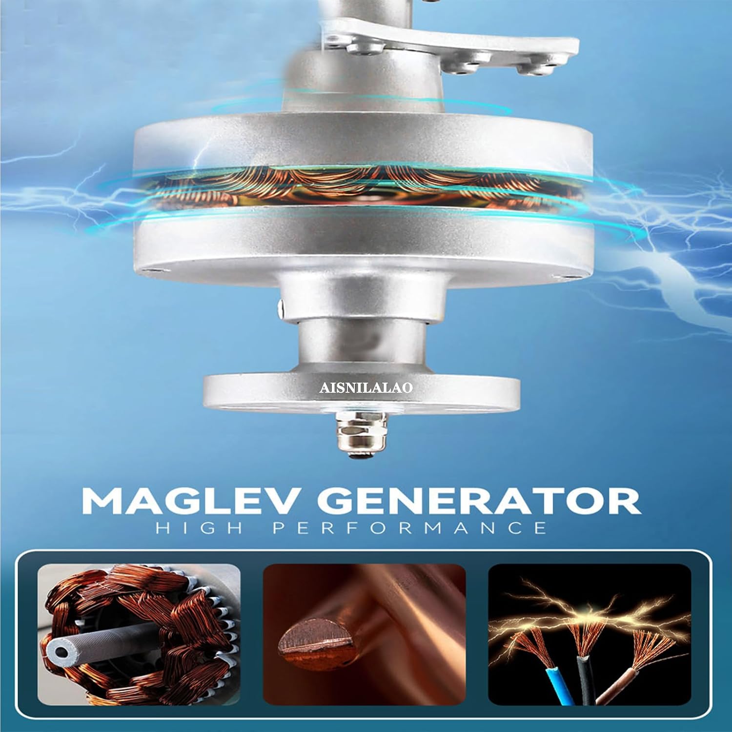 12V 24V 48V Vertical Axis Permanent Maglev Generator with Controller Electricity Generation,1000W-5000W Wind Power Generator Kit for Home Street Lighting