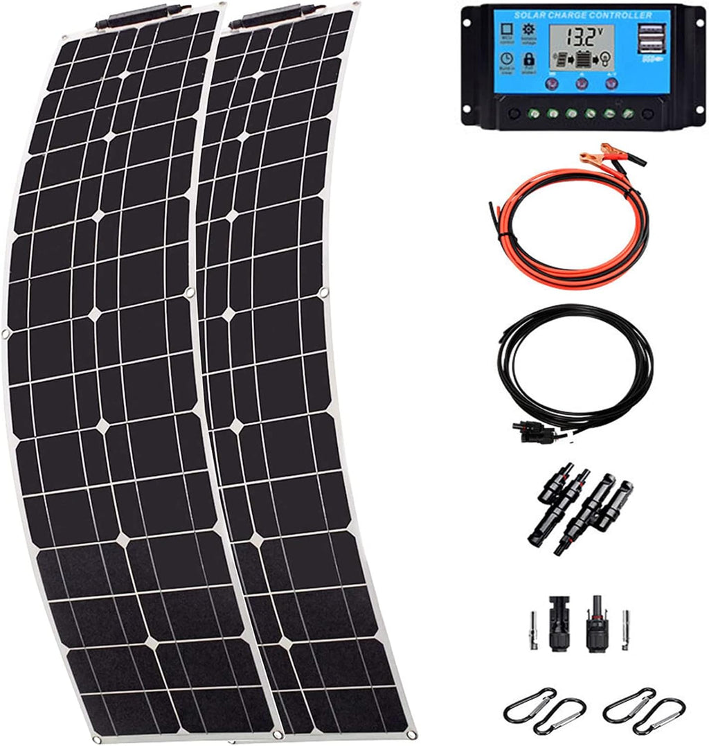 100W Portable Solar Panel,15V Flexible Solar Panel Kit Monocrystalline Waterproof Solar Charger Photovoltaic Solar Modules for RV Boat Camping