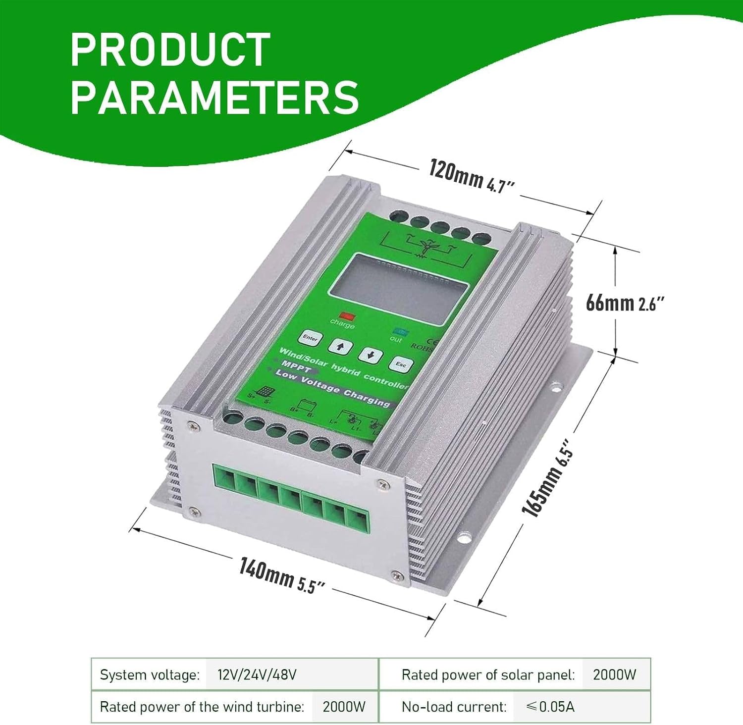 Smart Wind Solar Hybrid MPPTCharge Controller, 3000W/4000W/5000W/6000W/8000W/10000W/12000W/15000W 12V/24V/48V Auto Distinguish Off Grid Mppt Wind Turbine Solar Charge Controller 4000W