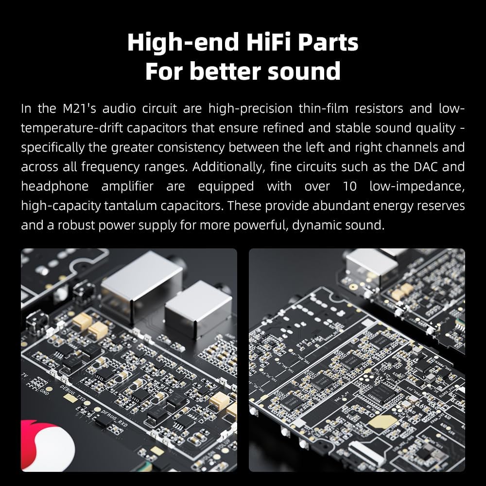 FiiO M21 Android 13 Portable Music Player MP3 Snapdragon 680 4* CS43198 DAC Chips Hi-Res Audio DSD Bluetooth LDAC (Titanium Gold)