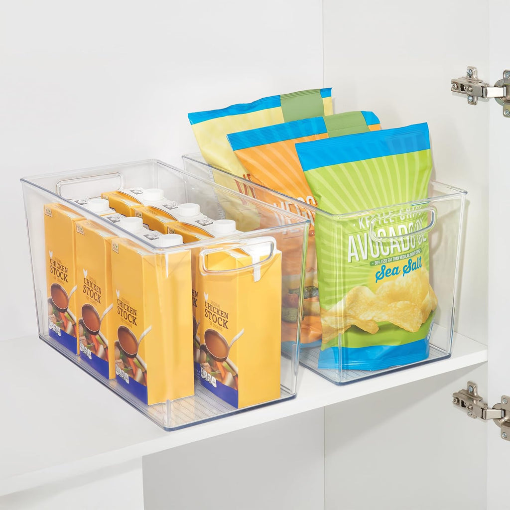 iDesign Plastic Storage Bin with Handles for Household Storage - Set of 4 - Clear - Made in USA