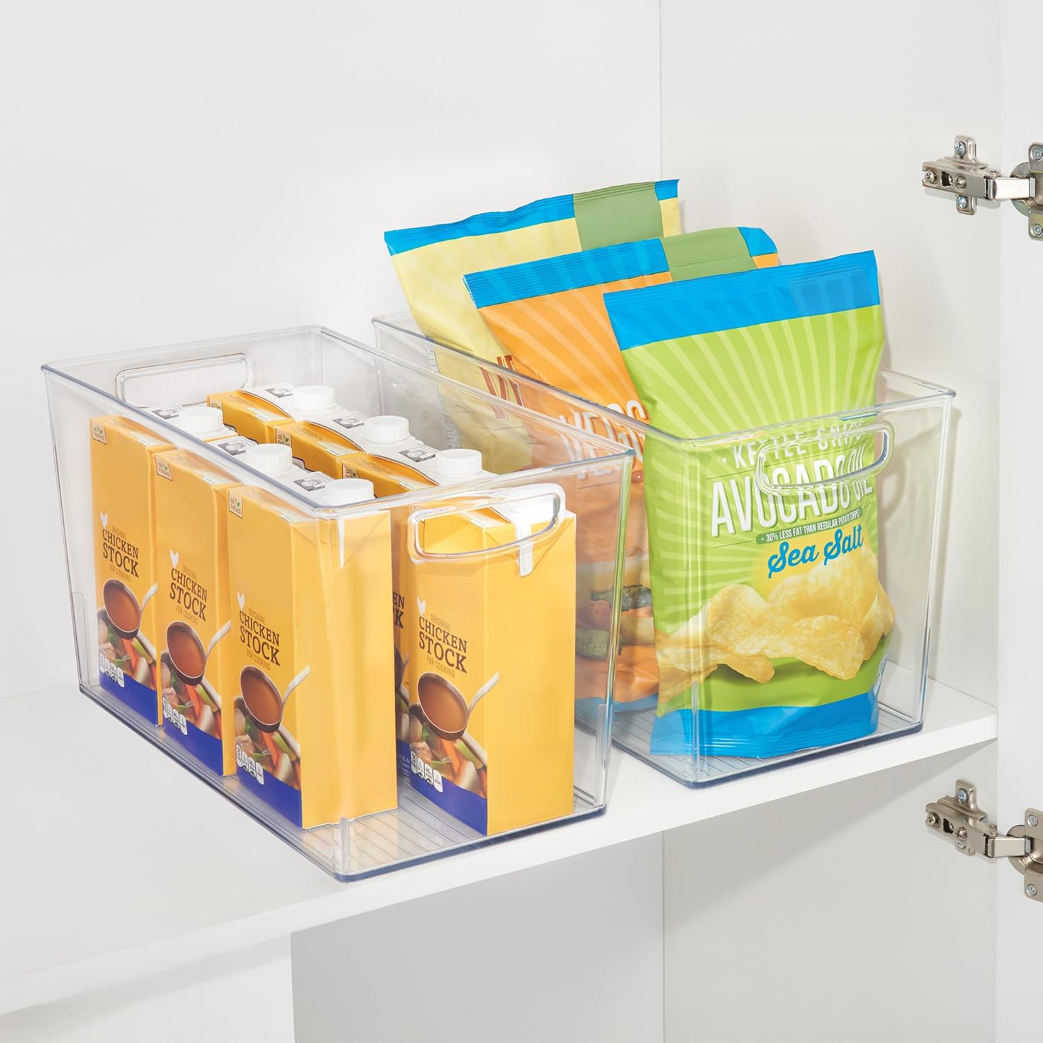 iDesign Plastic Storage Bin with Handles for Household Storage - Set of 4 - Clear - Made in USA