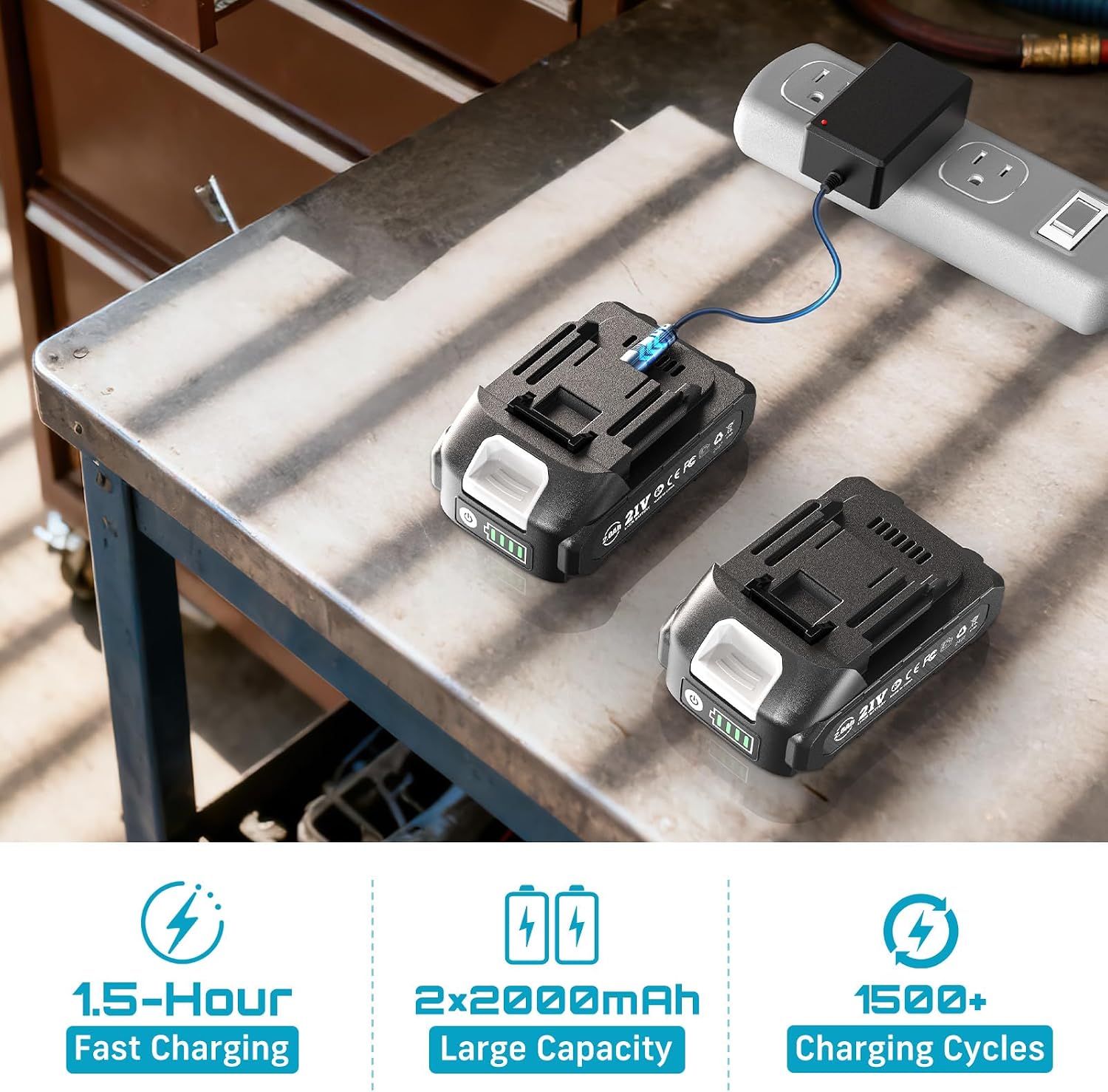 Cordless Electric Ratchet Wrench 3/8', 6' Extended Neck, 3-Speed Adjustable, 74 Ft-lbs Max Torque, 21V Power Brushless Ratchet with 2×2.0Ah Batteries & Fast Charger, 8 Sockets, 1/4'& 1/2' Adapter