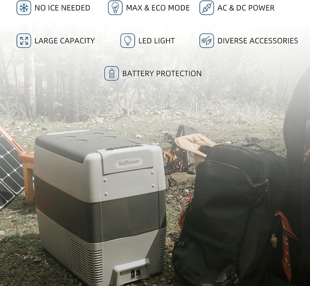 Setpower AJ30 Portable Refrigerator with Slide,Portable Freezer,32 Quart Electric Cooler,Car Refrigerator,Car Fridge for Camping,Truck,RV,Travel,Fishing