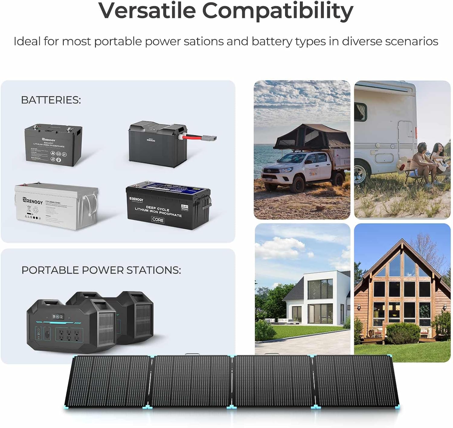 Renogy 400 Watt Solar Panel Suitcase, Portable Foldable Solar Panels for Power Station, 23% High Efficiency, Fast Installation with Sturdy Kickstands, IP67 Waterproof for RV Camping Off-Grid Blackouts