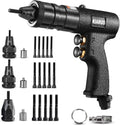 Pneumatic Rivet Nut Gun M4,M5,M6 with Replacement Mandrels, RPM 1500 Industrial Grade Pull Rivnut Gun MODEI:LM08 Button Switch
