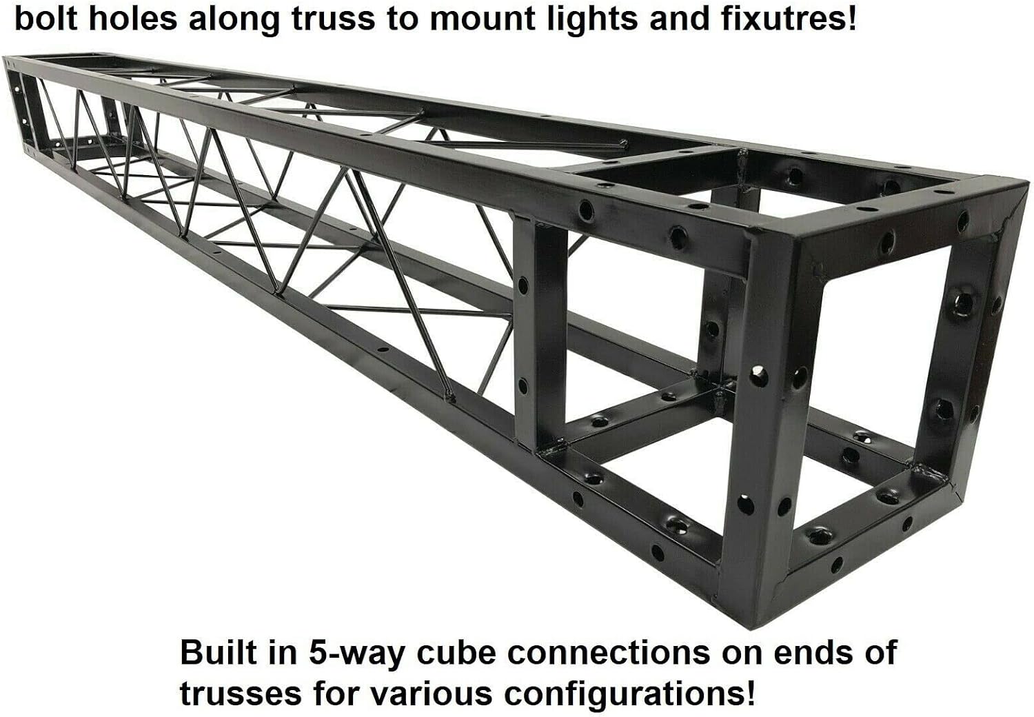 Black Arch Truss Combo Kit 7.6 ft. Height 5 ft. Width+DJ Facade W/40'x20' table Heavy-Duty Truss and B/W DJ Facade All-In-One Combo Kit