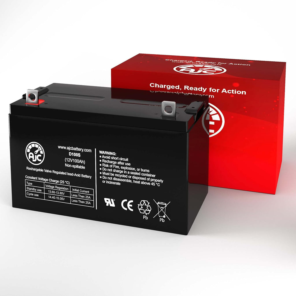 AJC Battery Compatible with Patriot Solar 100W Portable Generator 12V 100Ah Solar Battery