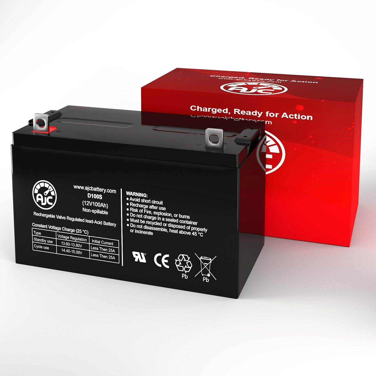 AJC Battery Compatible with Patriot Solar 100W Portable Generator 12V 100Ah Solar Battery
