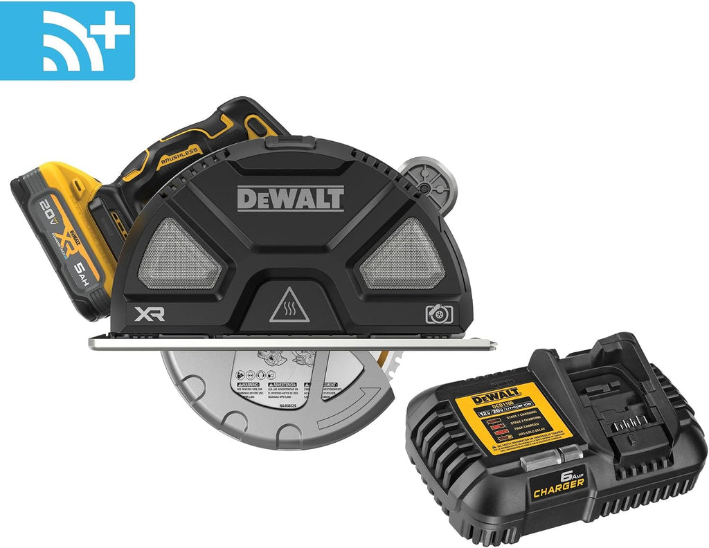 DEWALT 20V MAX XR 7-1/4 Inch Metal Cutting Circular Saw Kit with Circular Saw Blade, Battery and Charger Included (DCS383H1)