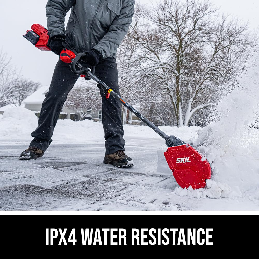 SKIL PWR CORE 40 Brushless 40V Multi-Head System, 12-Inch Snow Shovel Kit, 20'ft Throwing Distance, Includes 4.0Ah Battery and Charger - PSS1200C-10