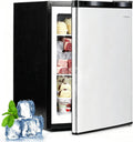COSTWAY 2.1 Cu.Ft Small Freezer, Compact Upright Mini Freezer w/Reversible Single Door, 7 Adjustable Thermostat, Low Noise, 2 Removable Shelves for Bedroom, Office, Dorm, Apartment (Silver)