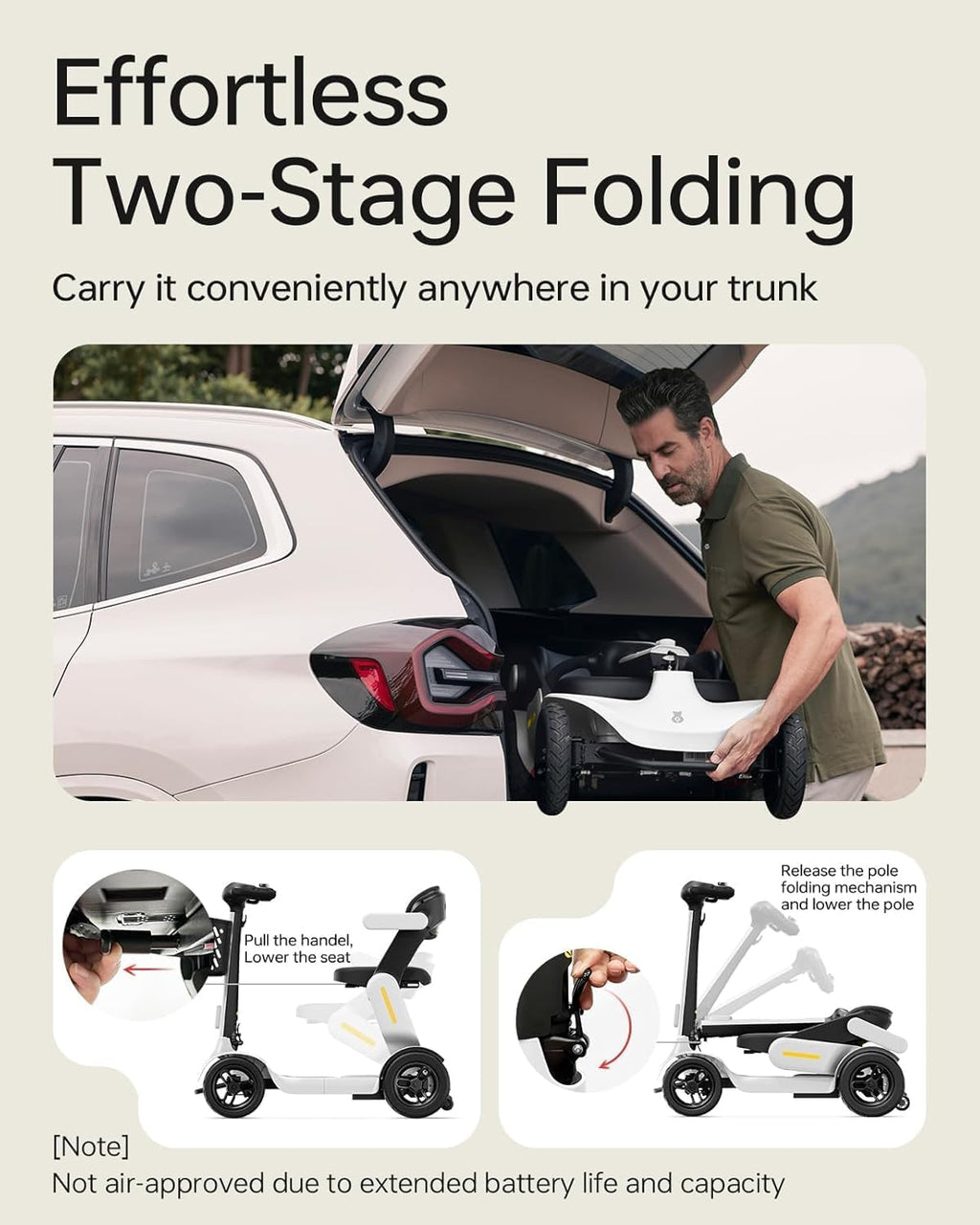 40 Miles Foldable Mobility Scooter for Seniors Paiseec S3 Pro, Lightweight Mobility Scooters, All-Terrain Folding Mobility Scooters, 250W Powered 4 Wheels Mobility Scooter for Adults Elderly