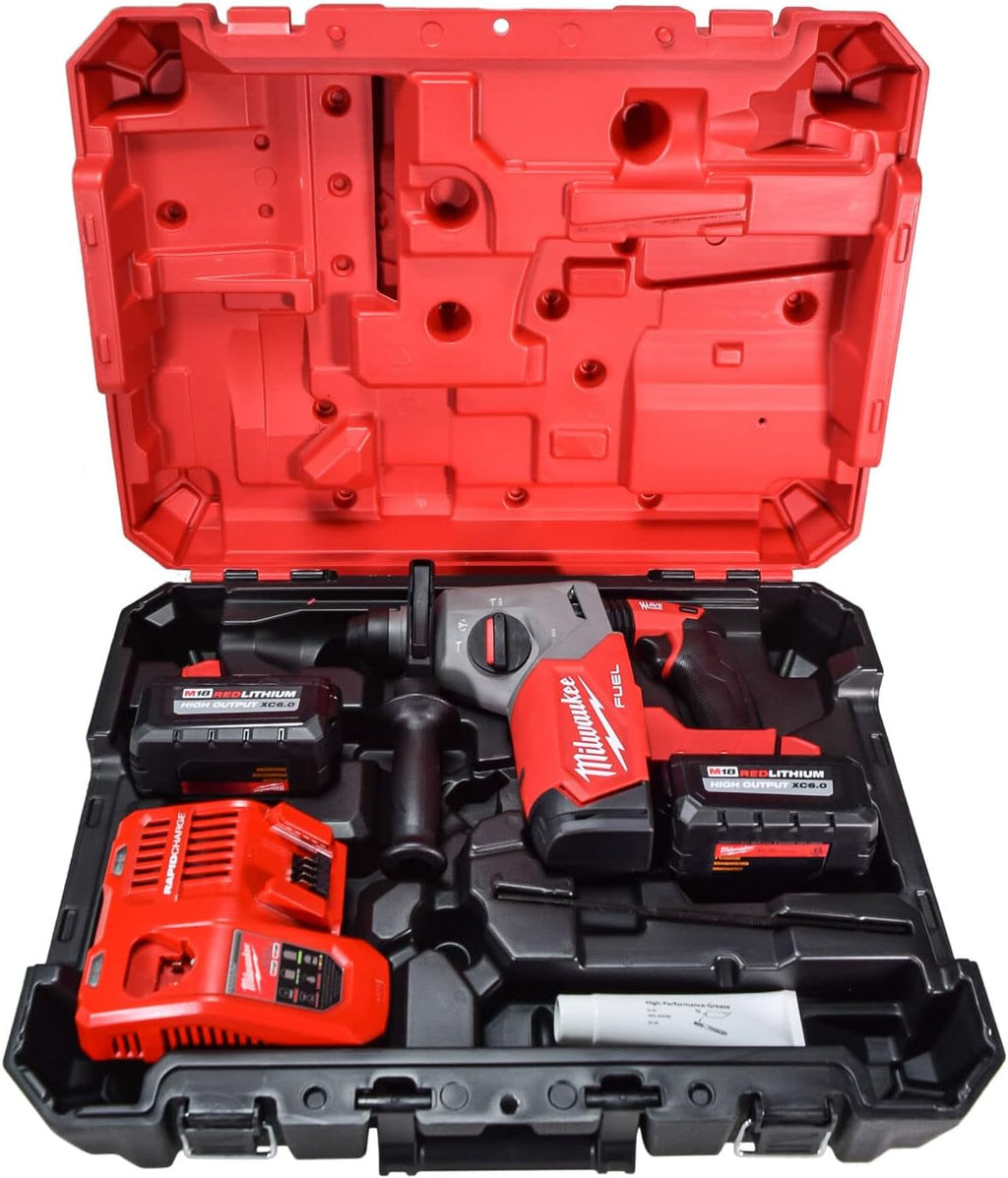 Milwaukee 2912-22 M18 FUEL Brushless Lithium-Ion 1 in. Cordless SDS Plus Rotary Hammer Kit (6 Ah)