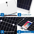 Portable Solar Panels 100w 18v Flexible Monocrystalline Solar Panel, Waterproof PV Module 10a Solar Controller for Mobile Houses, Cars, Boats, RV Marine Boat Off Grid System