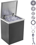 VEVOR Drop in Ice Chest, 14' L x 12' W x 18' H Stainless Steel Ice Cooler, Commercial Ice Bin with Hinged Cover, 40 qt Outdoor Kitchen Ice Bar, Drain-Pipe and Drain Plug Included, for Cold Wine Beer