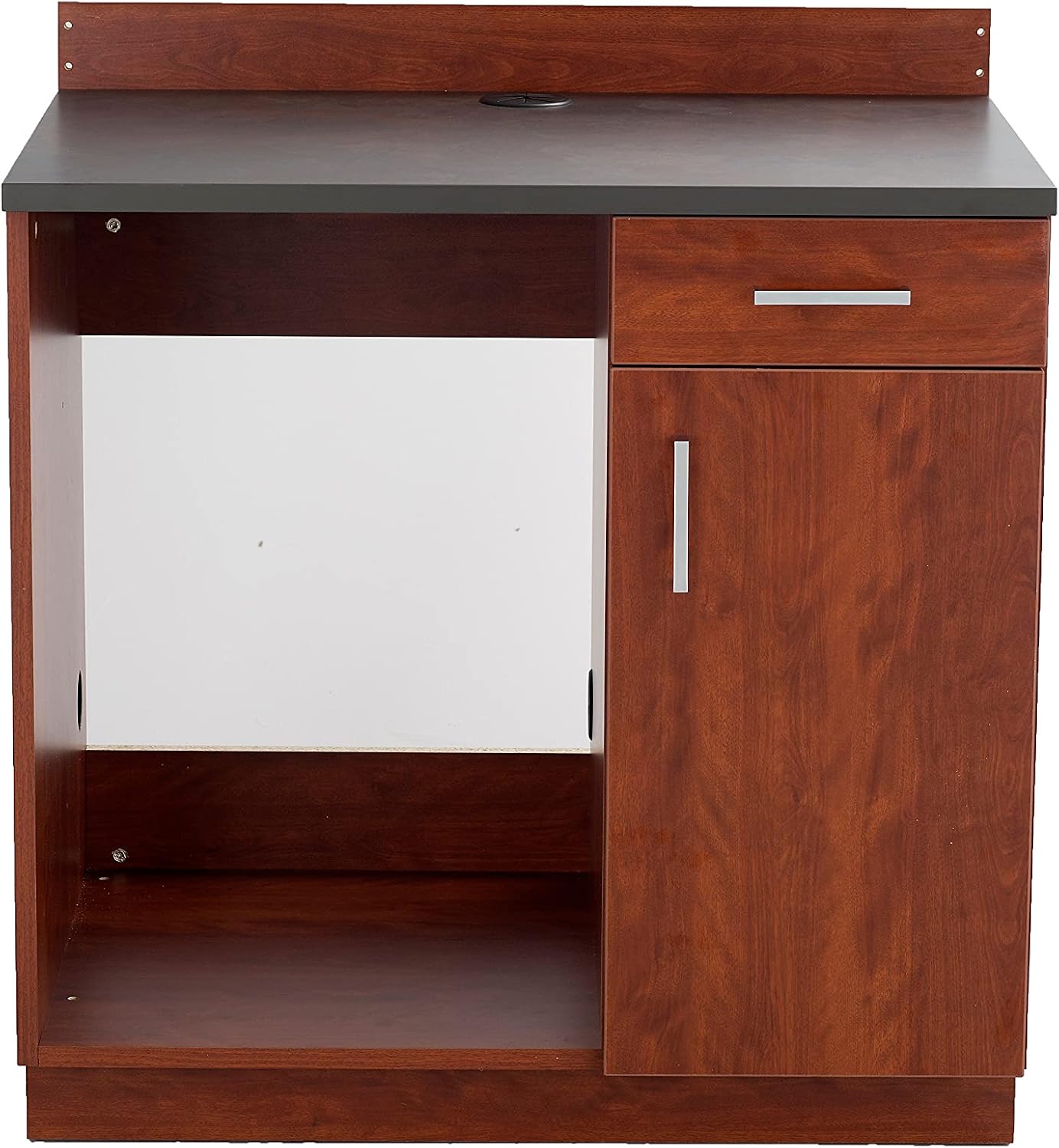 Safco Products 1705MH Modular Hospitality Breakroom Base Cabinet, Appliance, Mahogany Base, Rustic Slate Top, Mahogany Base