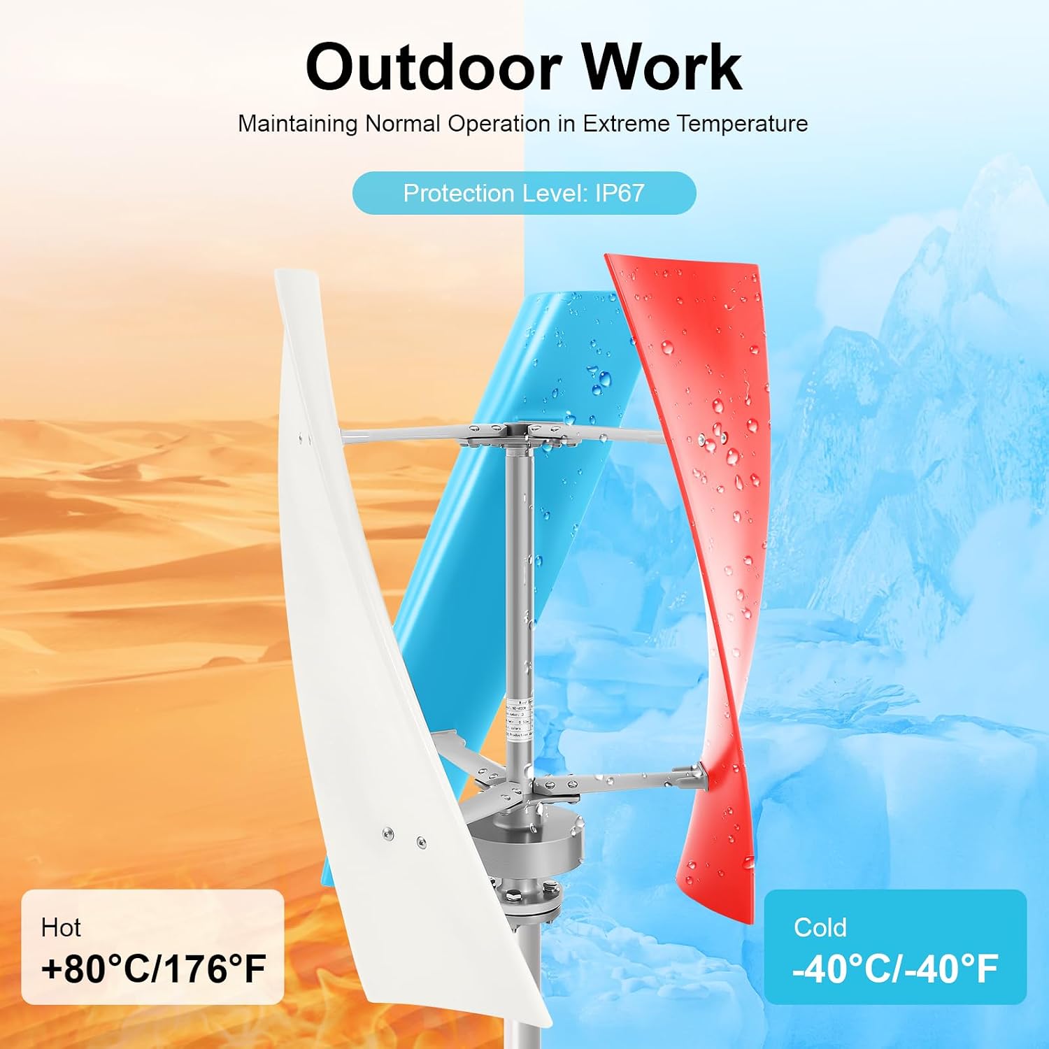 400W Wind Turbine Generator Kit, 3 Blades Wind Power Generator, 24V Vertical Axis Wind Turbine Generator Kit with Controller, Ultra-Quiet Design for Home, Boats, Street Lighting