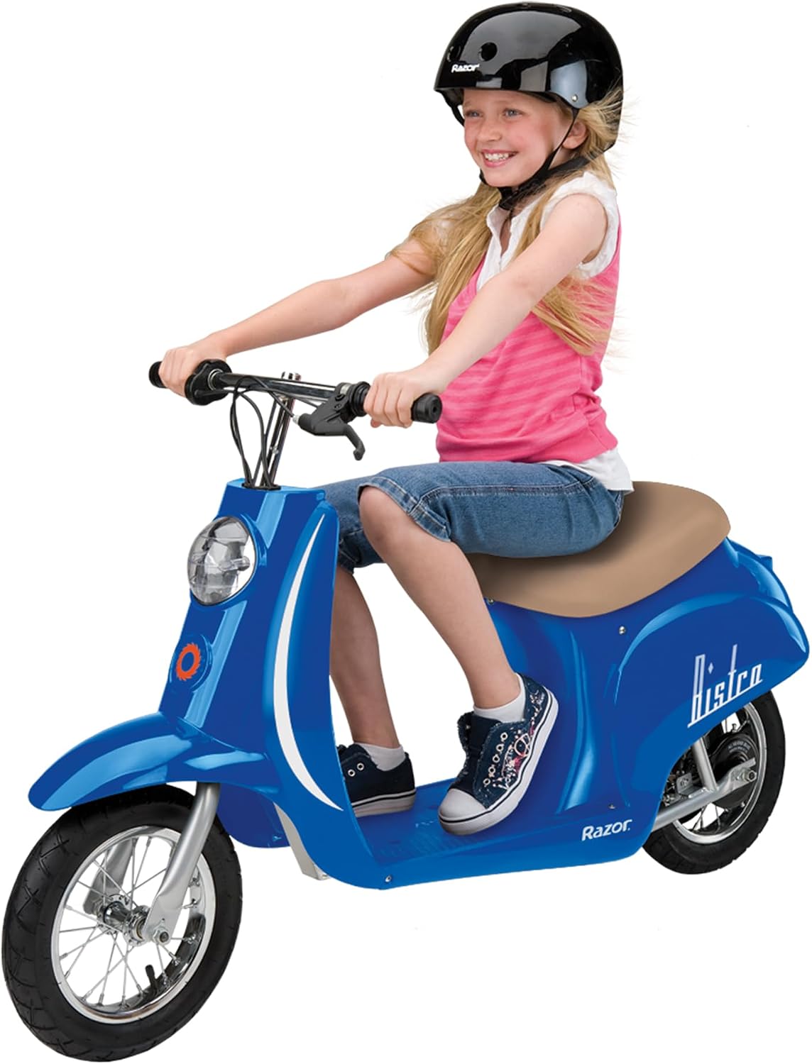 Razor Pocket Mod Electric Scooter Ride-On for Kids Ages 8+, 170 lb Max Weight – 250W Motor, Up to 15 Mph, 40-Min Run Time on High Speed, Twist-Grip Throttle, 12' Pneumatic Tires, Under Seat Storage
