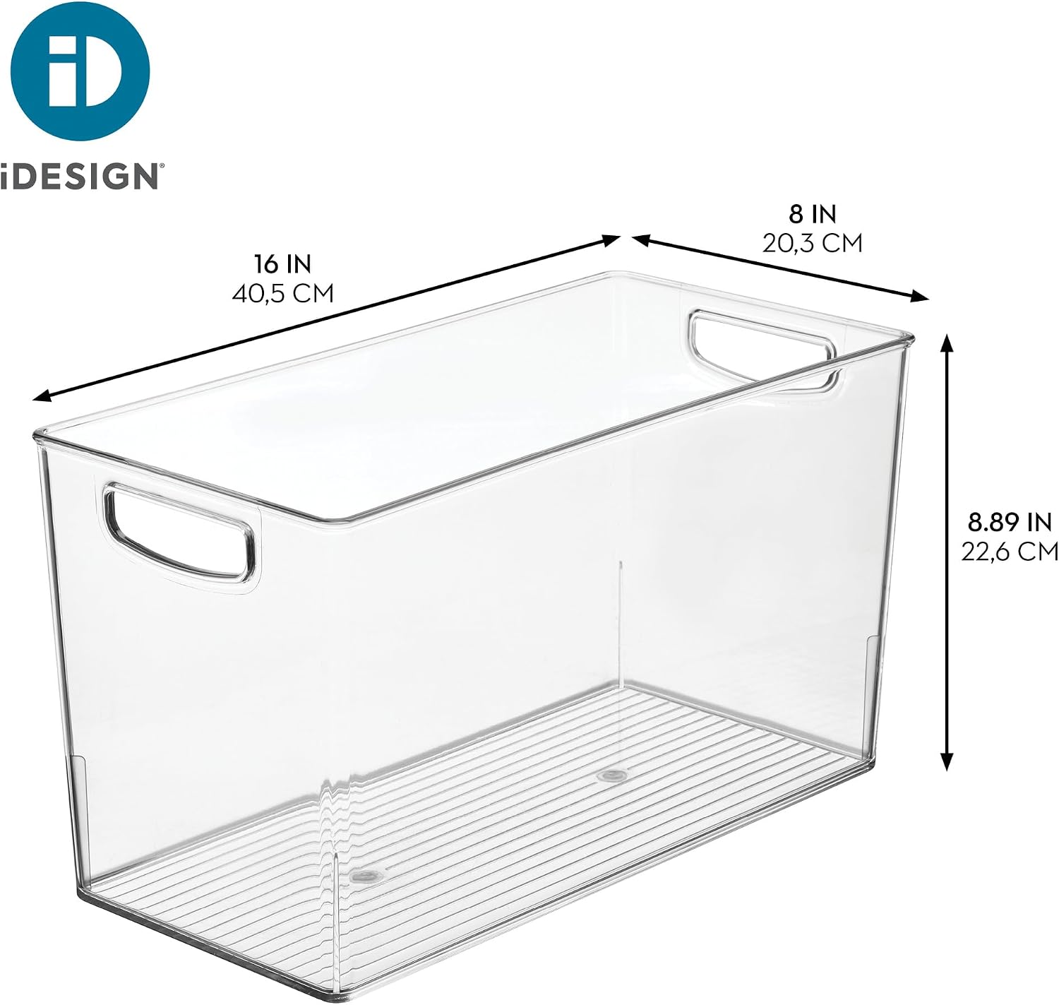 iDesign Plastic Storage Bin with Handles for Household Storage - Set of 4 - Clear - Made in USA