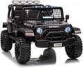 24V Ride on Car for Kids, 2 Seater Electric Truck with Parent Remote Control, Spring Suspension, 2 Speeds, LED Headlight & Music Player, Kids Electric Vehicle for Aged 3-8 Years, Black