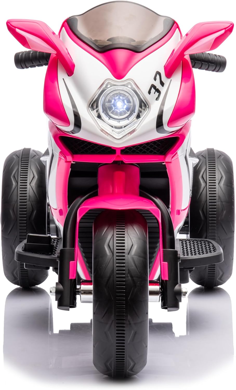 Ride on Motorcycle, Rechargeable Ride on Toys, Tamco Motorcycle for Kids 3 to 4 Years Boys Girls with Foot Pedal Starter, Music/Lights/Lighting Wheels (Pink)