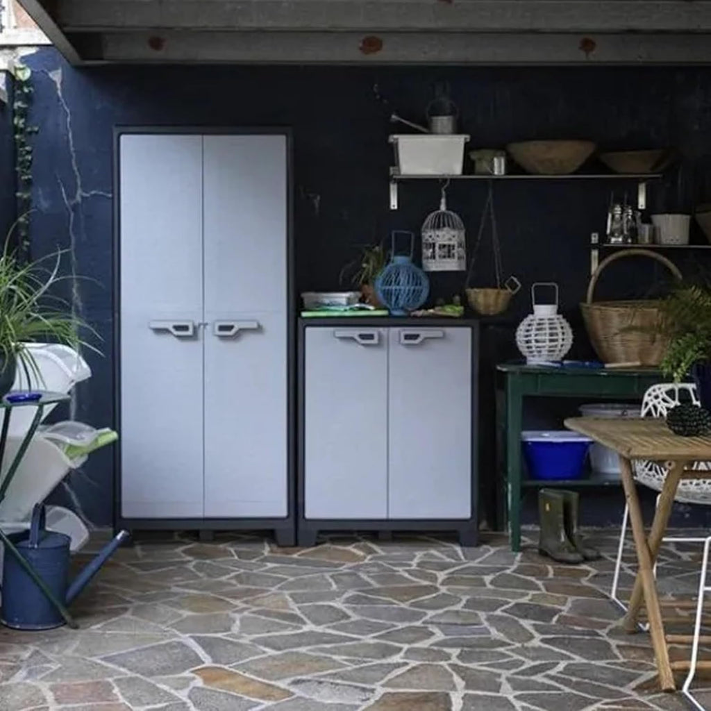 KIS Armadio a esterno impermeabile Grigio/Nero Titan High Cabinet