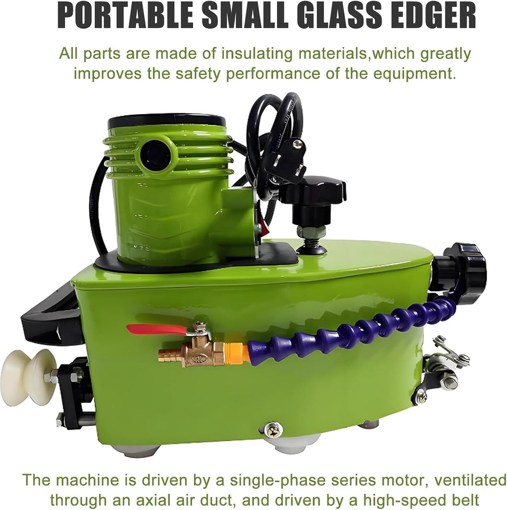 Electric Glass Edge Grinder With Cooling Water - Diamond Wheels Electric Small Glass Edging Machine For Glass/Ceramic/Marble, Portable & Easy To Used 6mm