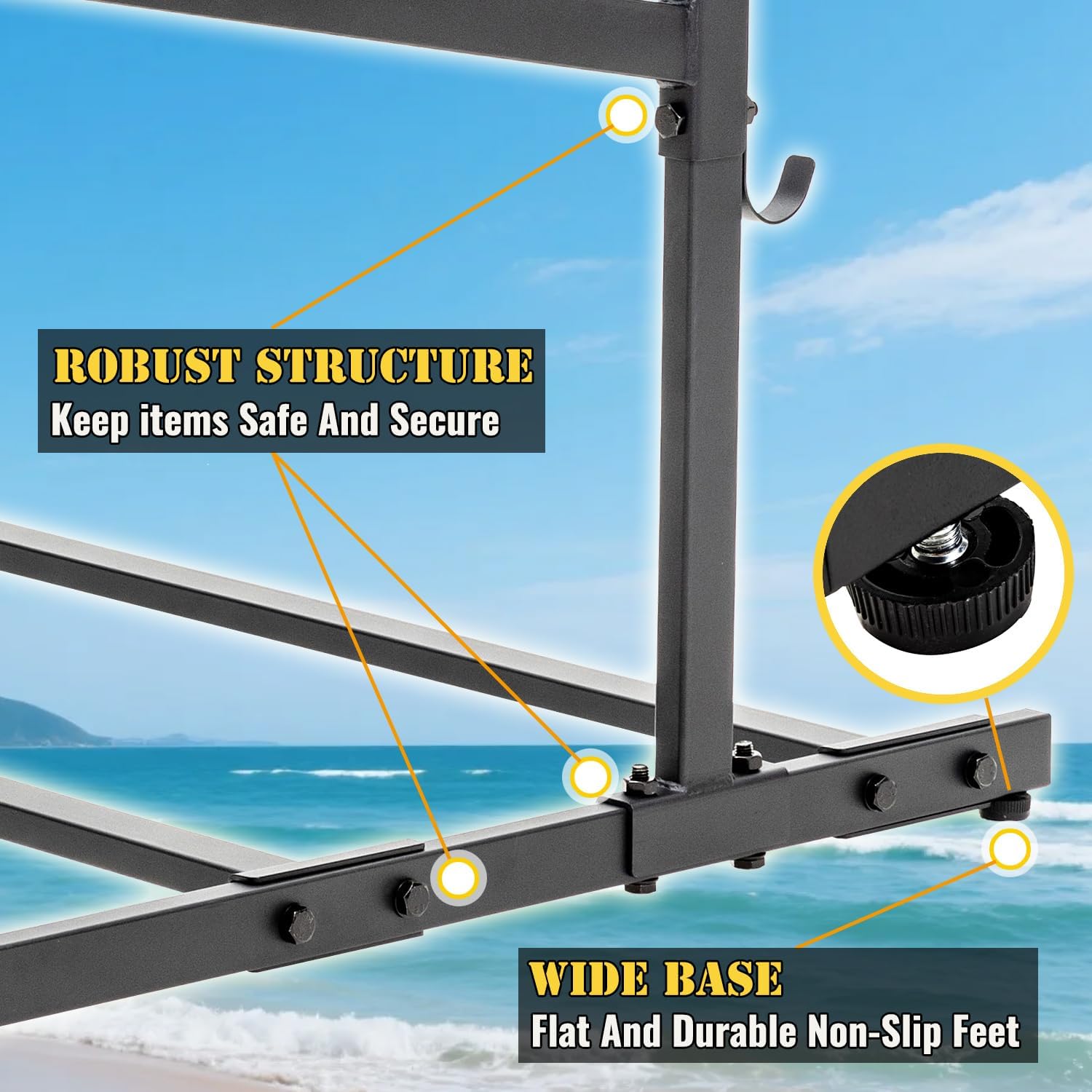 Kayak Storage Rack, Heavy Duty Kayak Racks for Garage and Outdoor Storage, Storage Rack for Kayak, Canoe, Surfboard & Paddleboard.