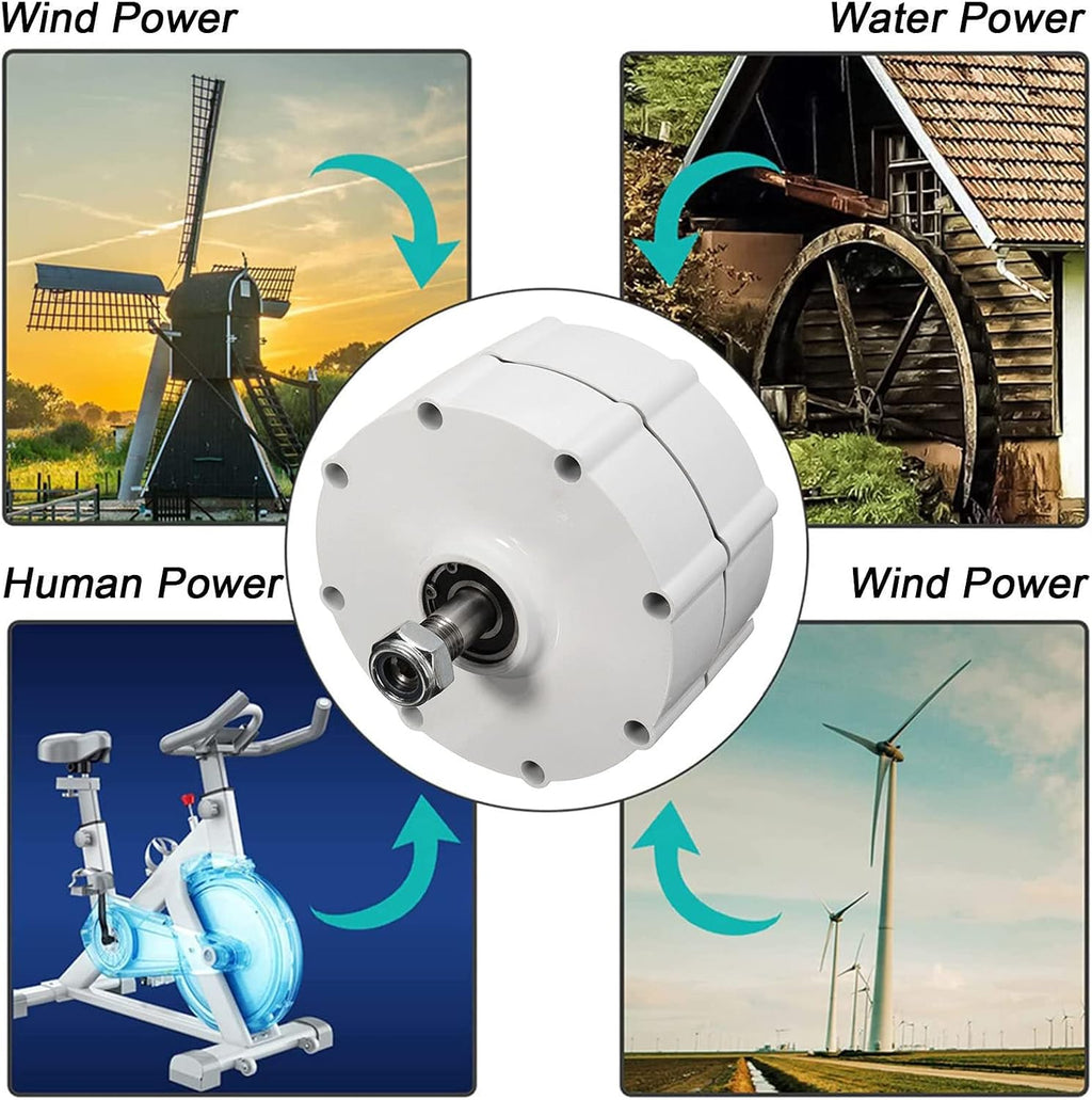 Rare Earths Ndfeb Permanent Magnetic Generator, 400W 500W 600W Three Phase AC Permanent Magnet Generator, for Vertical Horizontal Wind Turbine System,400W-24V