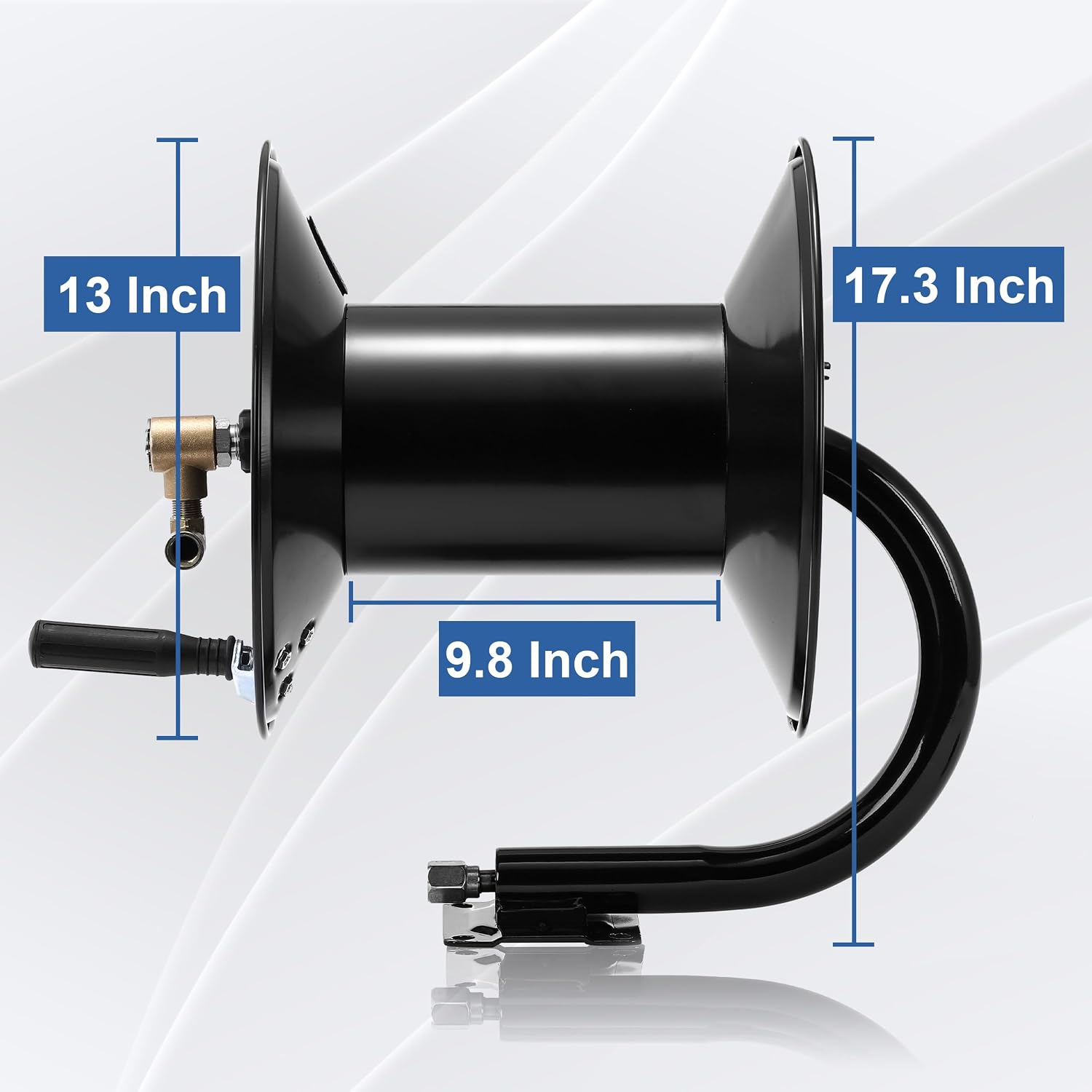 Tool Daily Pressure Washer Hose Reel 200 FT, Heavy Duty Steel Hose Reel for Power Washer, 3/8' Hose Reel Hand Crank, 4000 PSI