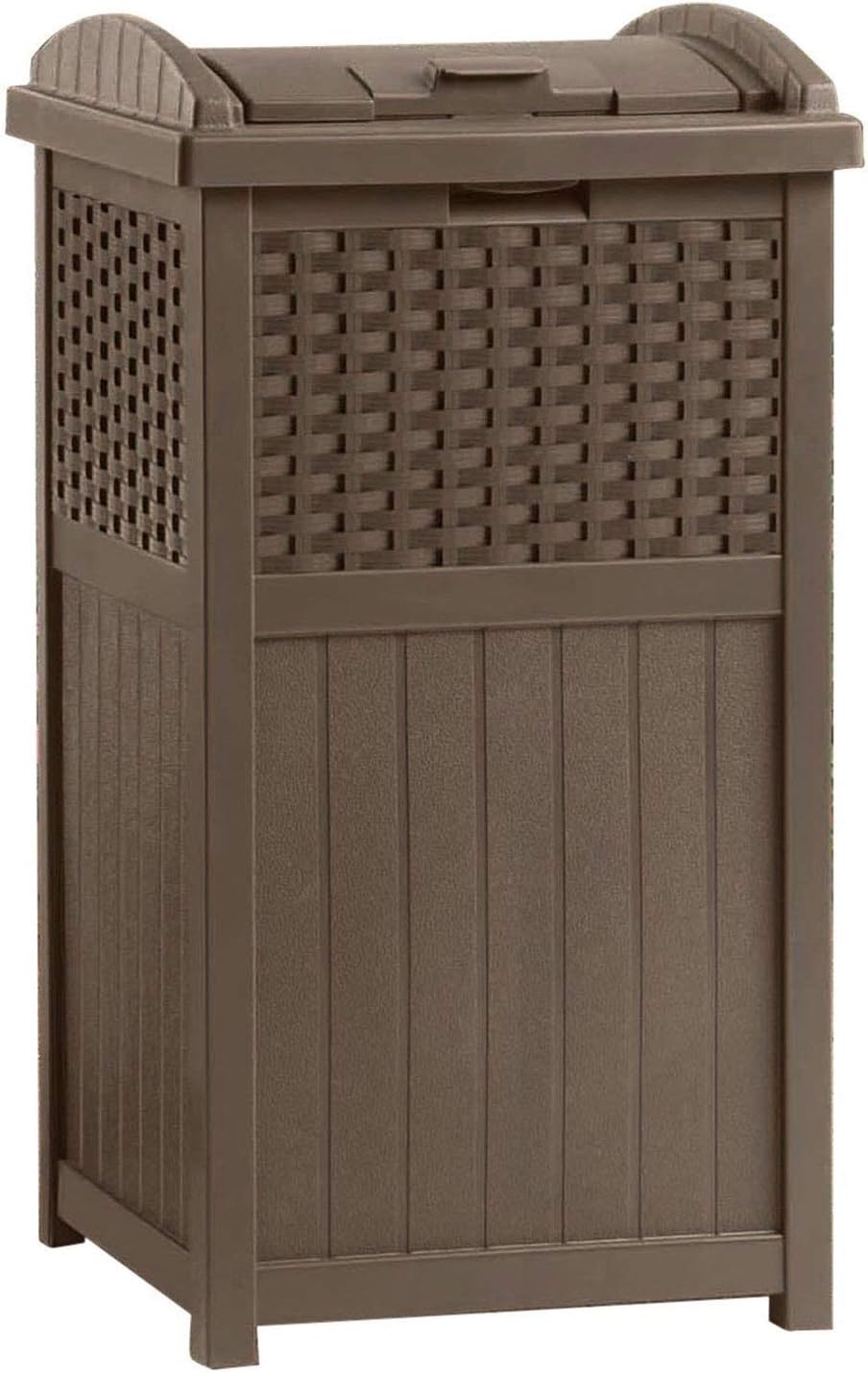 Suncast Trash Hideaway 33 Gallon Resin Wicker Outdoor Garbage Container (6 Pack)