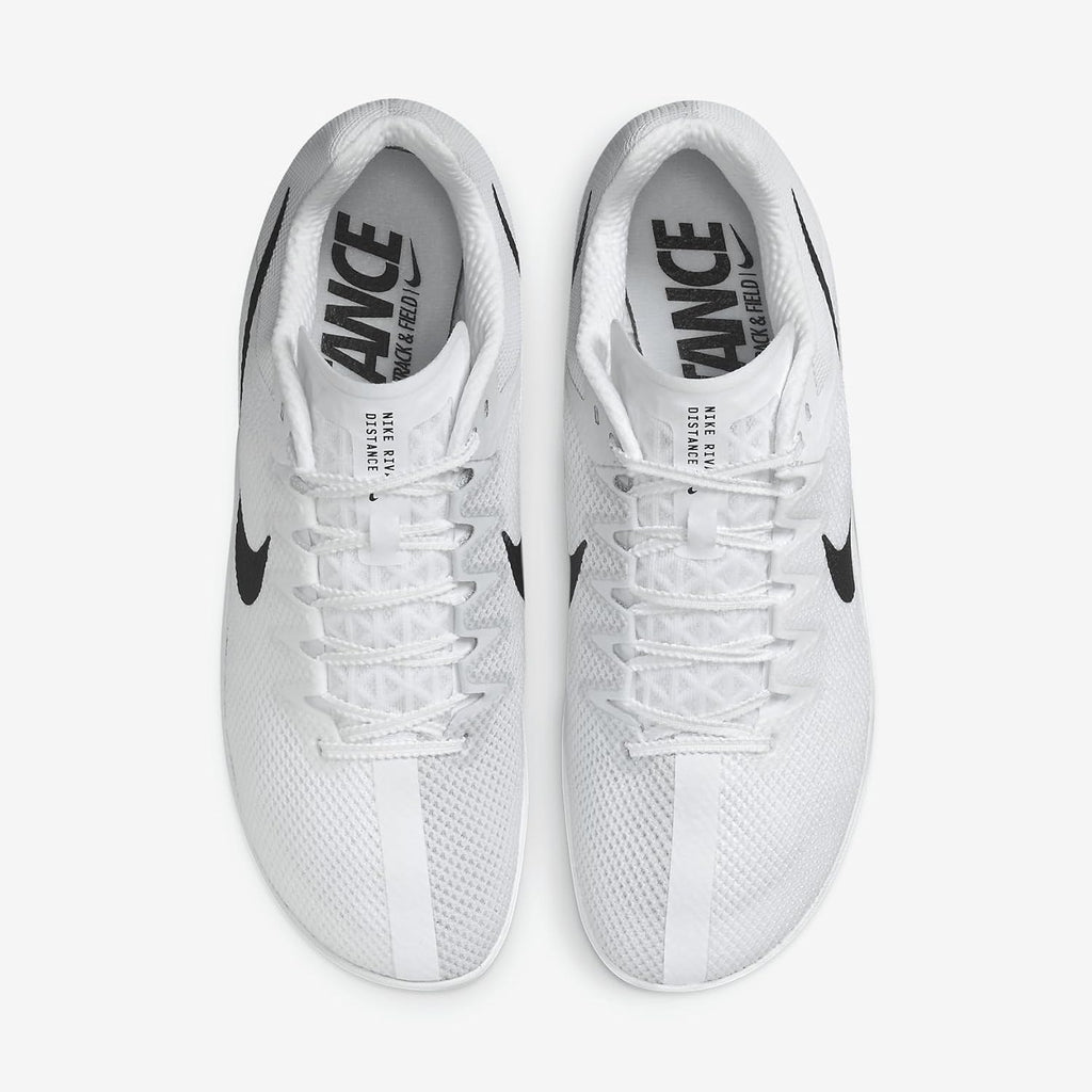 Nike Zoom Rival Distance Track & Field Distance Spikes, White/Black-Metallic Silver, 7