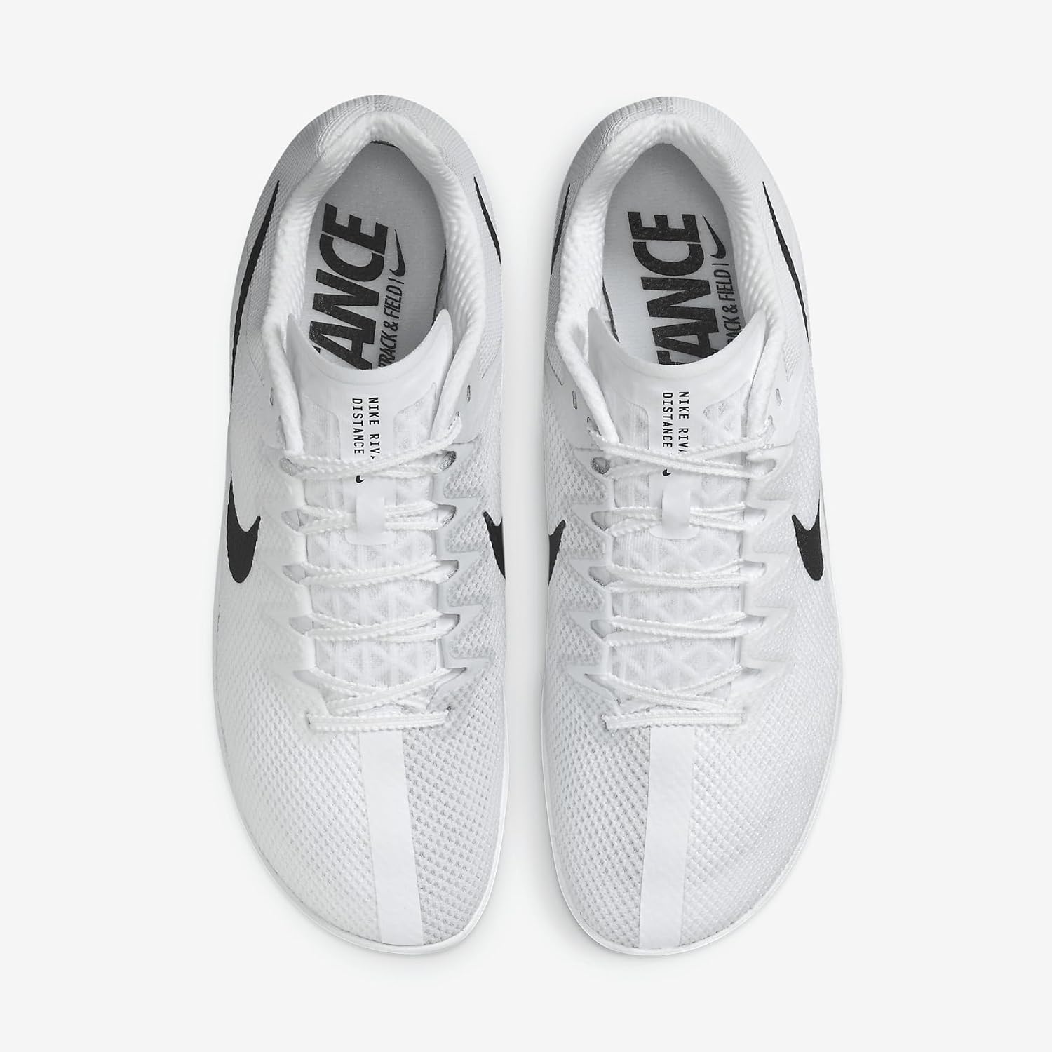 Nike Zoom Rival Distance Track & Field Distance Spikes, White/Black-Metallic Silver, 7