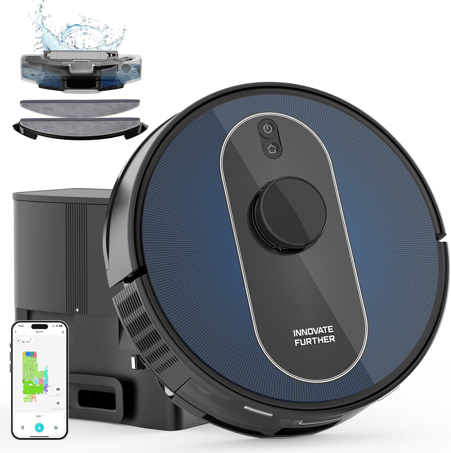 Robot Vacuum and Mop Combo, 5000Pa Suction, LiDAR Navigation, Robot Vacuum with Self Emptying Station for 60 Days Hands Free, Mapping for Multi Floors, No Go Zone, Carpet Boost, APP & Alexa Control
